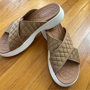 Vivian Brown Quilted Sandals